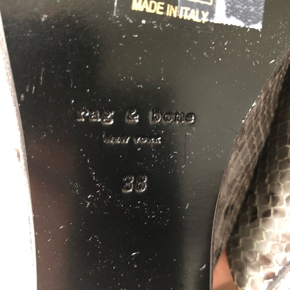 Rag & Bone black/grey snake print chunky heels - Picture 5 of 5